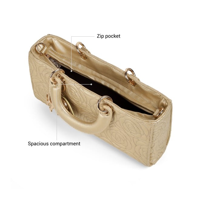 Cheemo Women Gold Satchel Bag (SKU: 77-276-15-10)