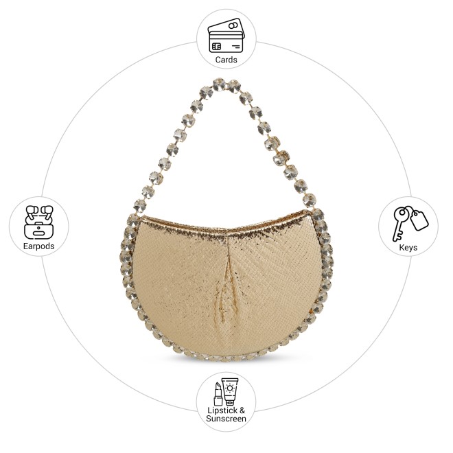 Cheemo Women Gold Evening Bag (SKU: 77-279-15-10)