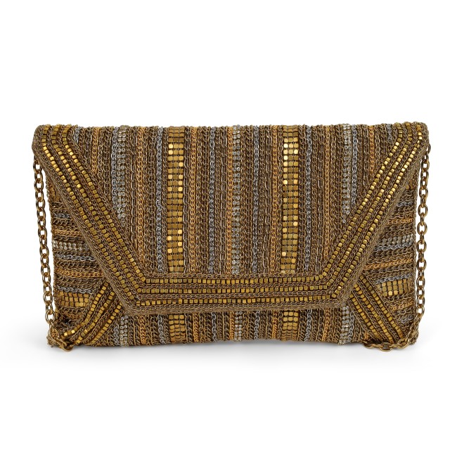 Cheemo Women Antic-gold Clutch (SKU: 77-303-28-10)