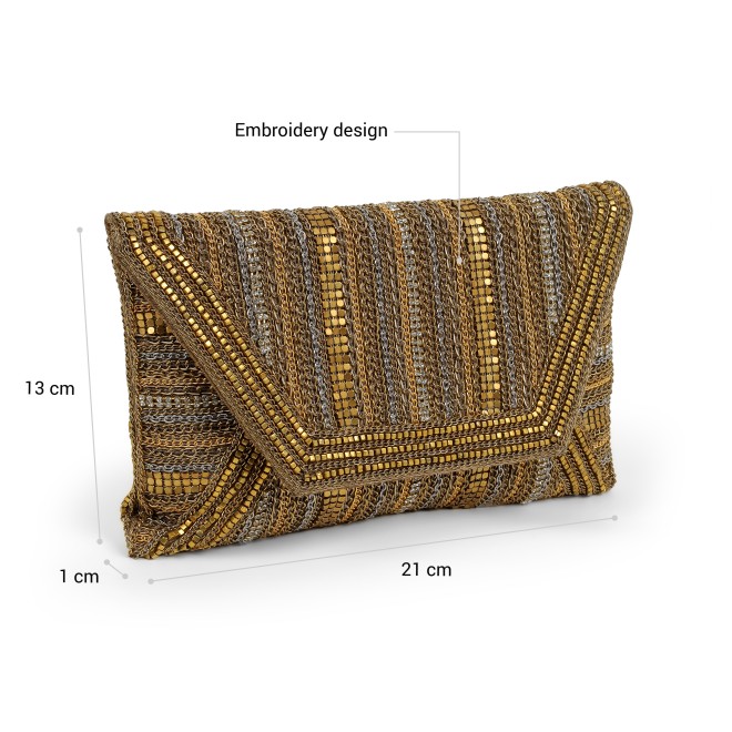 Cheemo Women Antic-gold Clutch (SKU: 77-303-28-10)