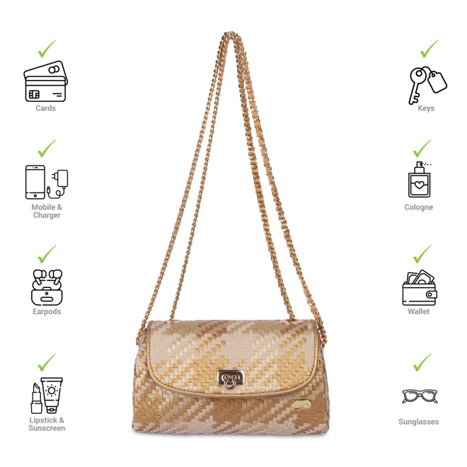 Cheemo Women Gold-multi Sling Bag (SKU: 77-5492-70-10)