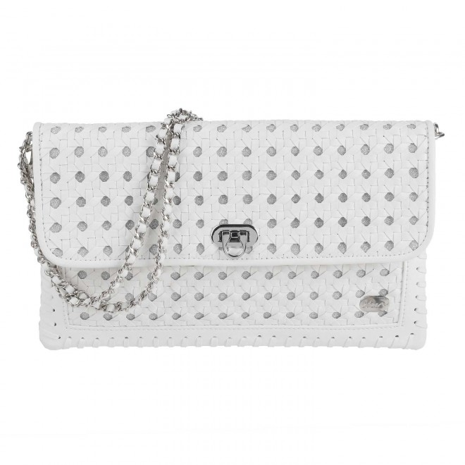 Cheemo Women White Flap Clutch Flap Clutch