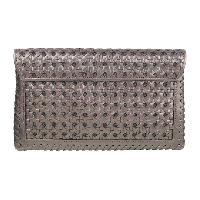 Cheemo Women Gun-Metal Flap Clutch Flap Clutch (SKU: 77-6626-29-10)