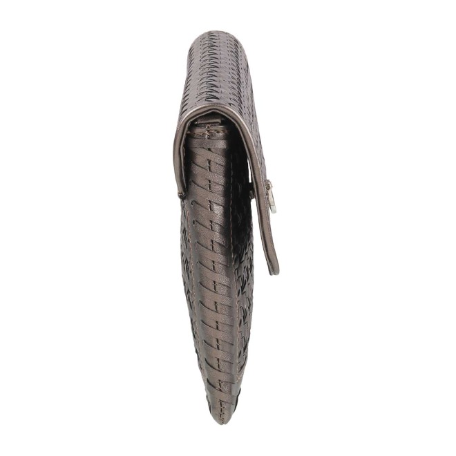 Cheemo Women Gun-Metal Flap Clutch Flap Clutch (SKU: 77-6626-29-10)