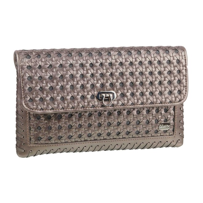 Cheemo Women Gun-Metal Flap Clutch Flap Clutch (SKU: 77-6626-29-10)