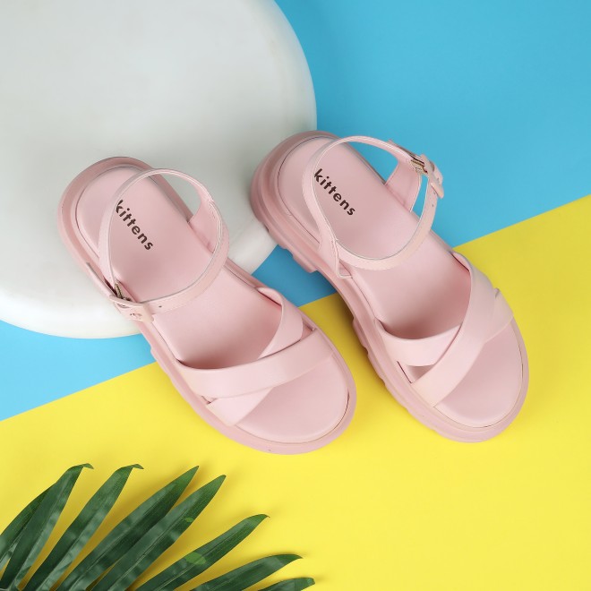 Kittens Girls Peach Casual Sandals (SKU: 78-1-80-32)