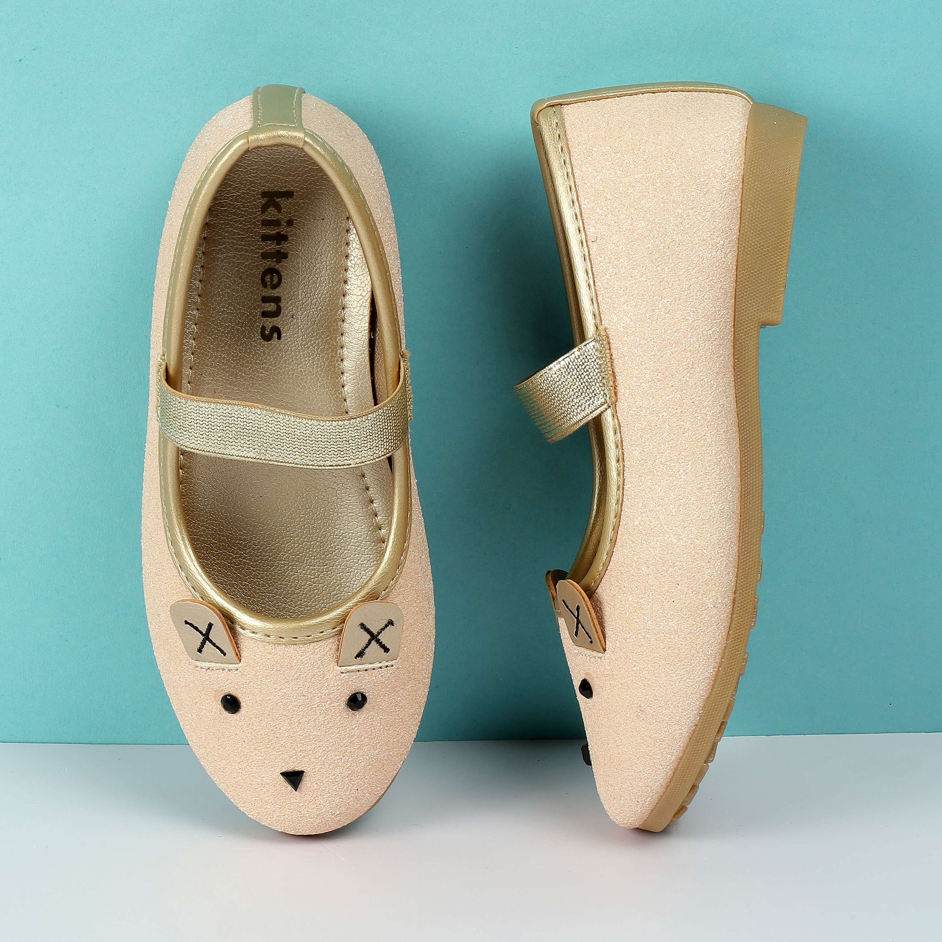 Kittens Girls Rose-gold Casual Ballerinas
