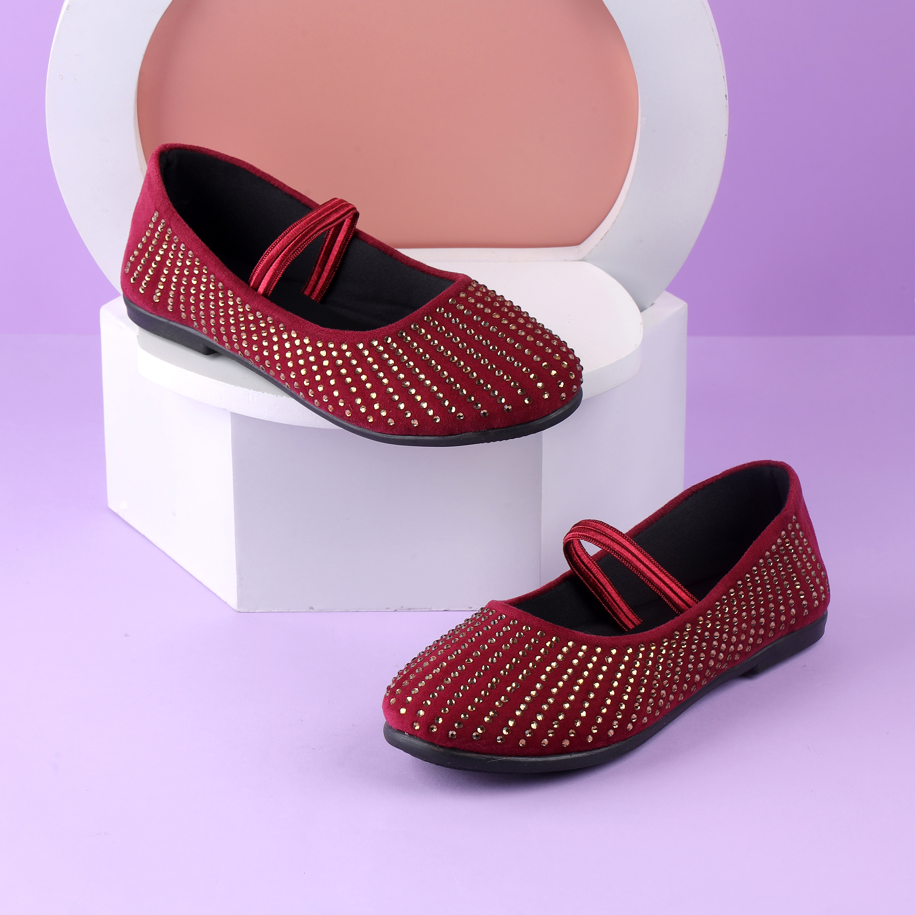 Kittens Girls Maroon Casual Ballerinas