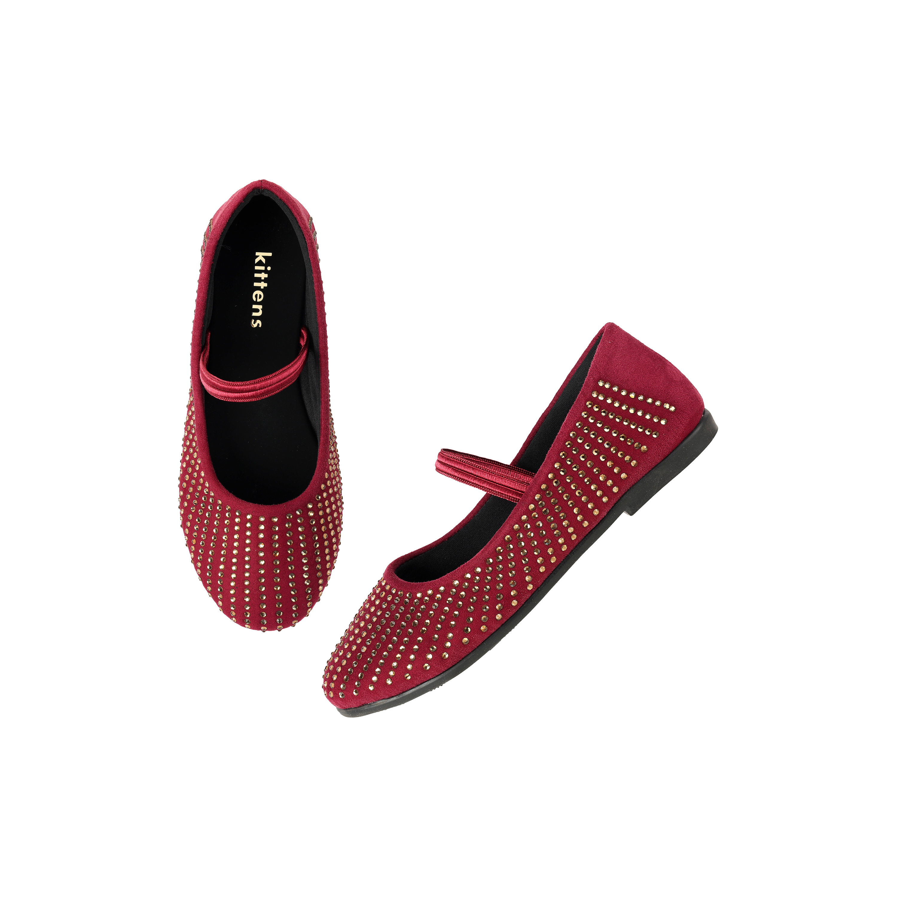 Kittens Girls Maroon Casual Ballerinas (SKU: 78-48-44-30)