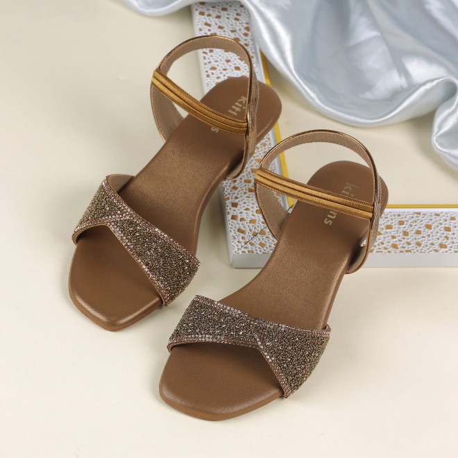 Kittens Girls Antic-gold Formal Sandals (SKU: 78-5739-28-31)