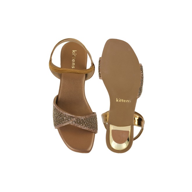 Kittens Girls Antic-gold Formal Sandals (SKU: 78-5739-28-31)