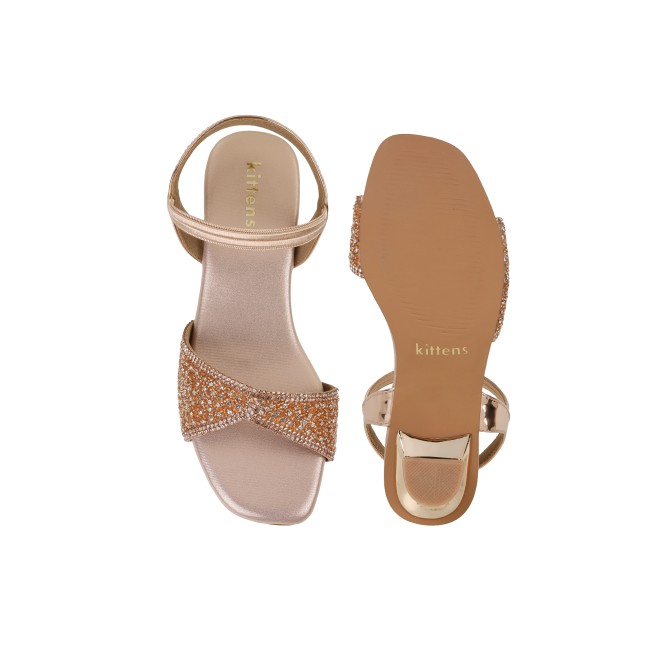 Kittens Girls Rose-gold Formal Sandals (SKU: 78-5739-52-31)
