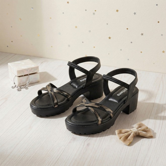Kittens Girls Black Casual Sandals