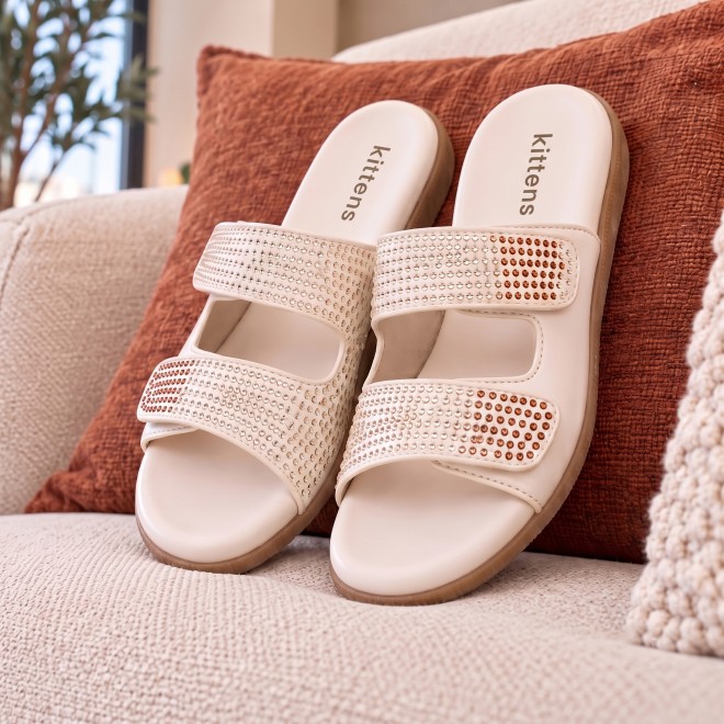 Kittens Girls Beige Casual Slip Ons (SKU: 78-78-20-31)