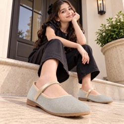 Kittens Girls Gold Casual Ballerinas