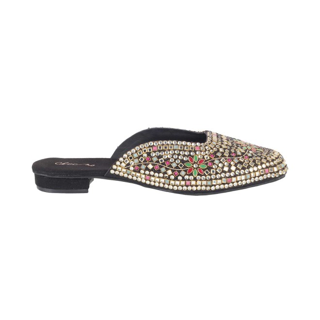Cheemo Women Black Wedding Slip Ons (SKU: 92-132-11-37)