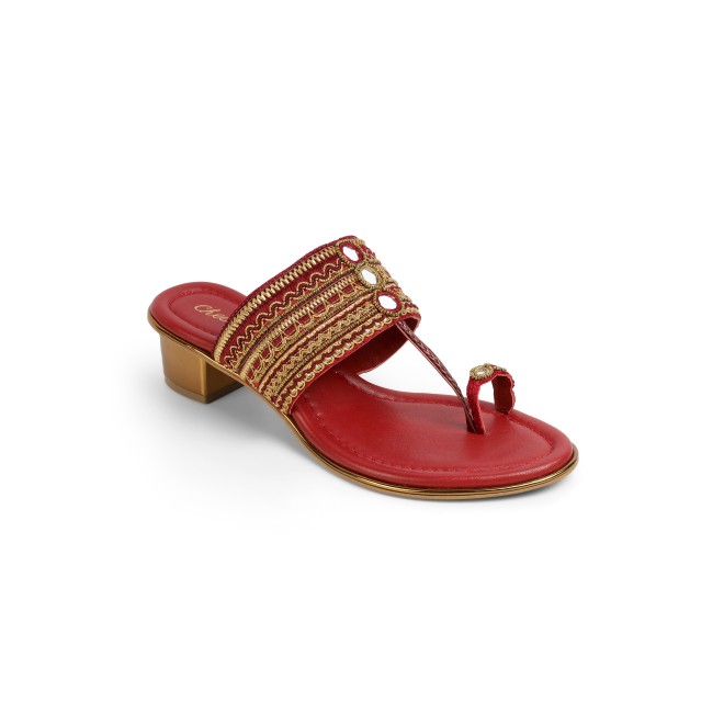 Cheemo Women Maroon Ethnic Kolhapuris (SKU: 92-157-44-36)