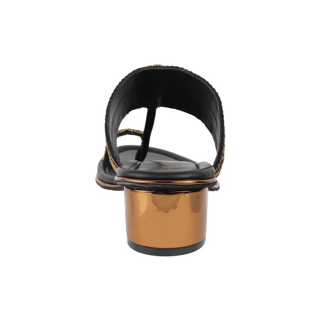 Cheemo Women Black Ethnic Kolhapuris (SKU: 92-157-11-37)