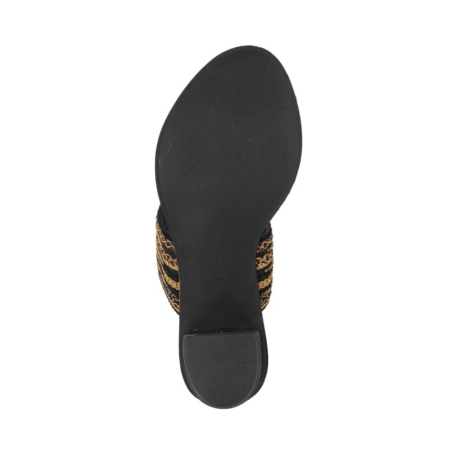 Cheemo Women Black Ethnic Kolhapuris (SKU: 92-157-11-37)