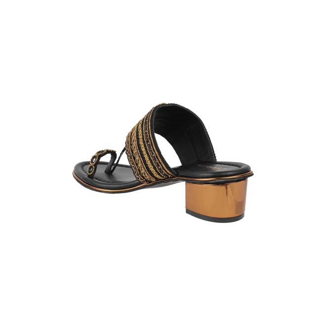 Cheemo Women Black Ethnic Kolhapuris (SKU: 92-157-11-37)