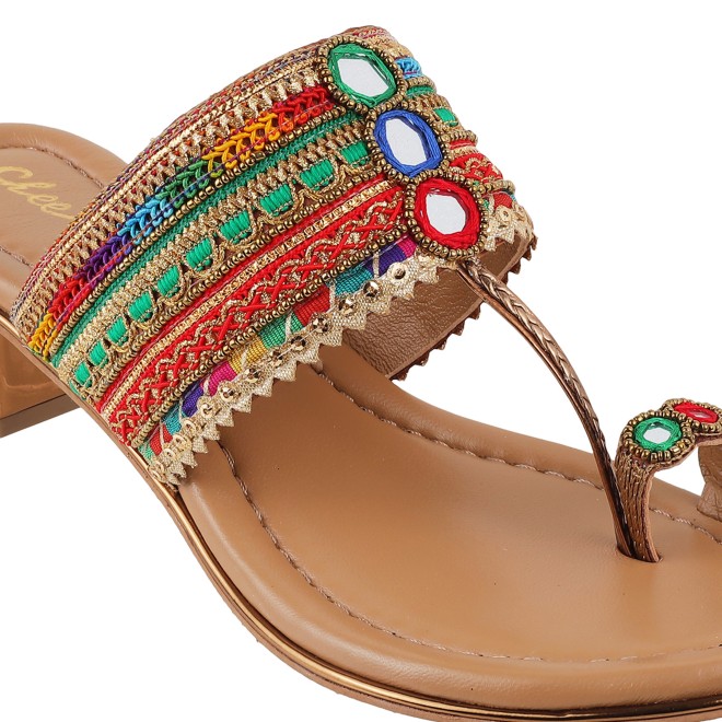 Cheemo Women Multi Ethnic Kolhapuris (SKU: 92-157-13-36)