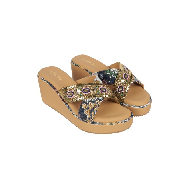 Cheemo Women Antic-gold Casual Slip Ons (SKU: 92-160-28-36)