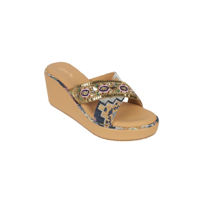 Cheemo Women Antic-gold Casual Slip Ons (SKU: 92-160-28-36)