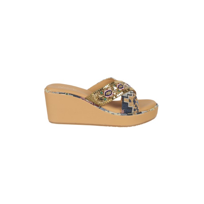 Cheemo Women Antic-gold Casual Slip Ons (SKU: 92-160-28-36)