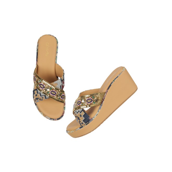 Cheemo Women Antic-gold Casual Slip Ons (SKU: 92-160-28-36)