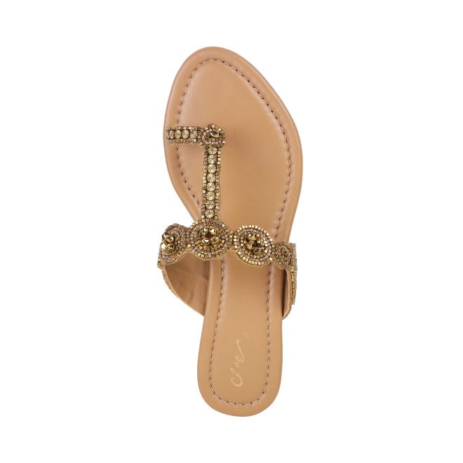 Cheemo Women Antic-gold Ethnic Slip Ons (SKU: 92-163-28-37)