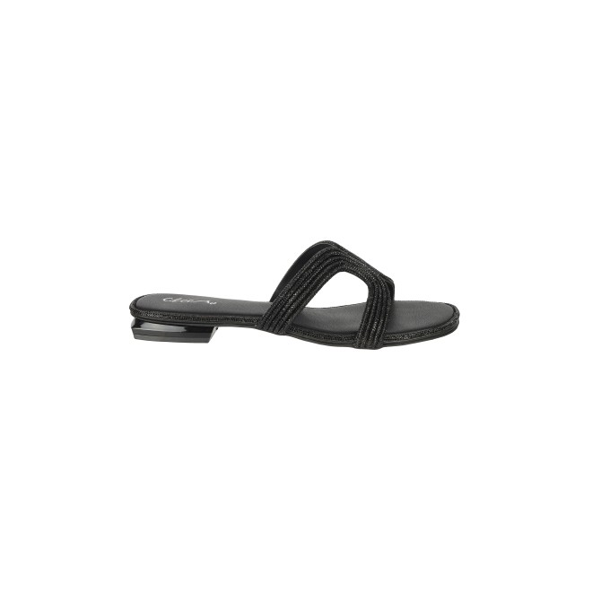 Cheemo Women Black Ethnic Slip Ons (SKU: 92-164-11-36)