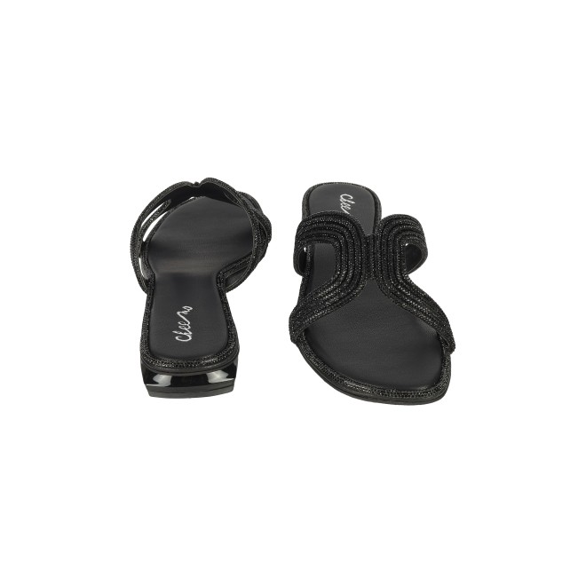 Cheemo Women Black Ethnic Slip Ons (SKU: 92-164-11-36)