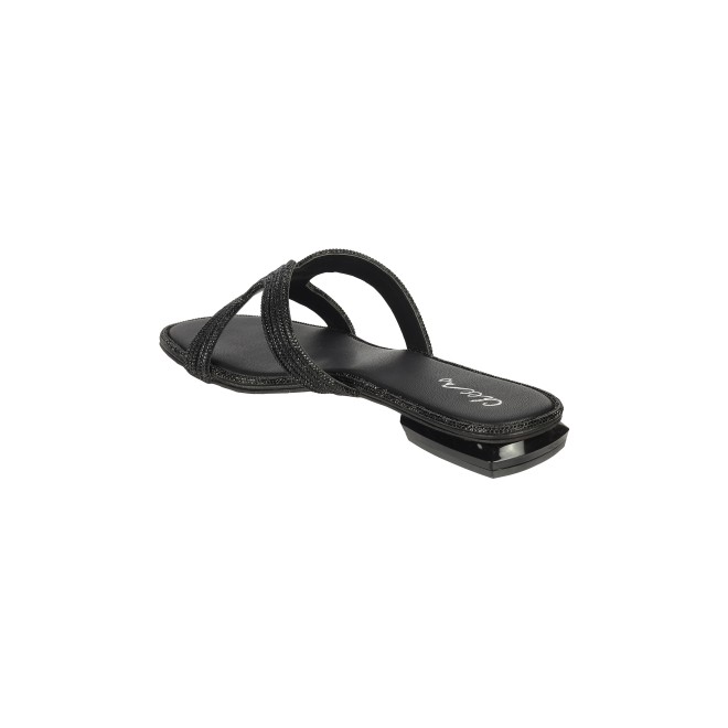 Cheemo Women Black Ethnic Slip Ons (SKU: 92-164-11-36)
