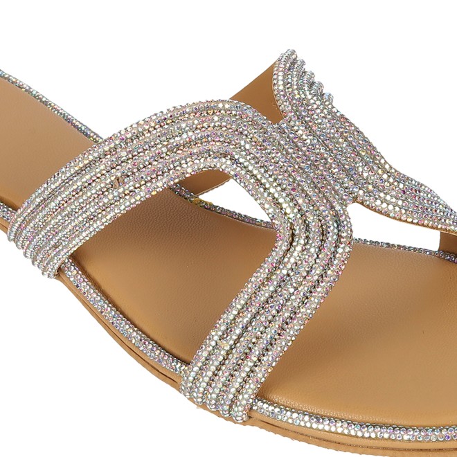Cheemo Women Silver Ethnic Slip Ons (SKU: 92-164-27-36)