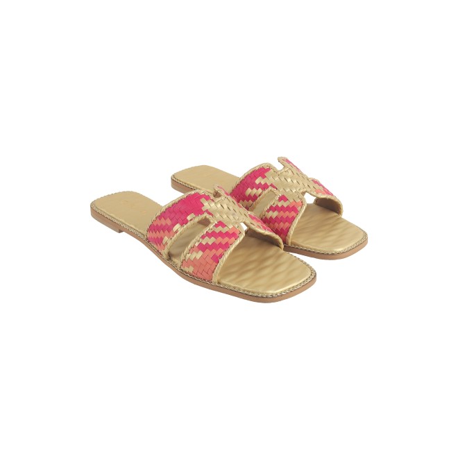 Cheemo Women Gold Ethnic Slip Ons (SKU: 92-173-15-37)