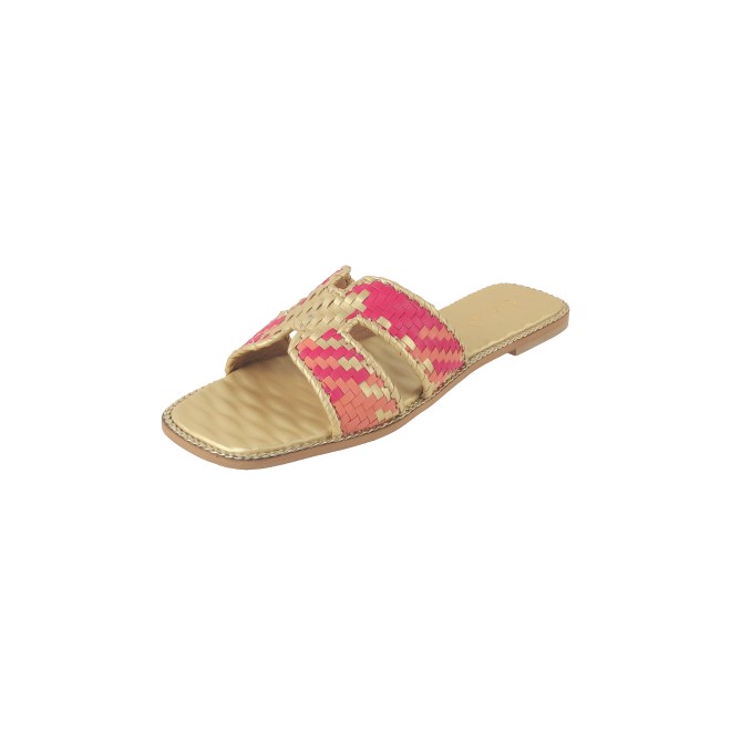 Cheemo Women Gold Ethnic Slip Ons (SKU: 92-173-15-37)