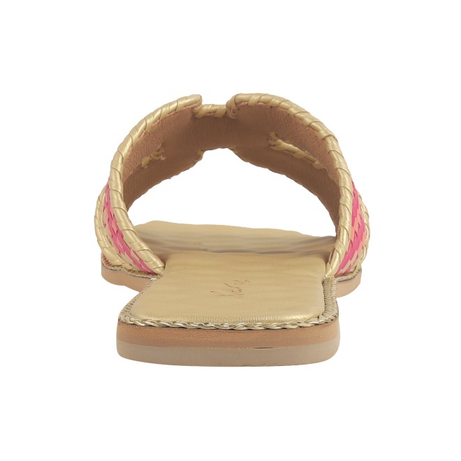 Cheemo Women Gold Ethnic Slip Ons (SKU: 92-173-15-37)