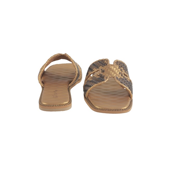 Cheemo Women Antic-gold Ethnic Slip Ons (SKU: 92-173-28-37)