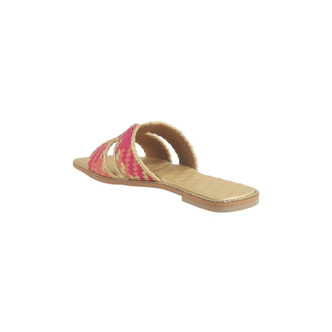 Cheemo Women Gold Ethnic Slip Ons (SKU: 92-173-15-37)