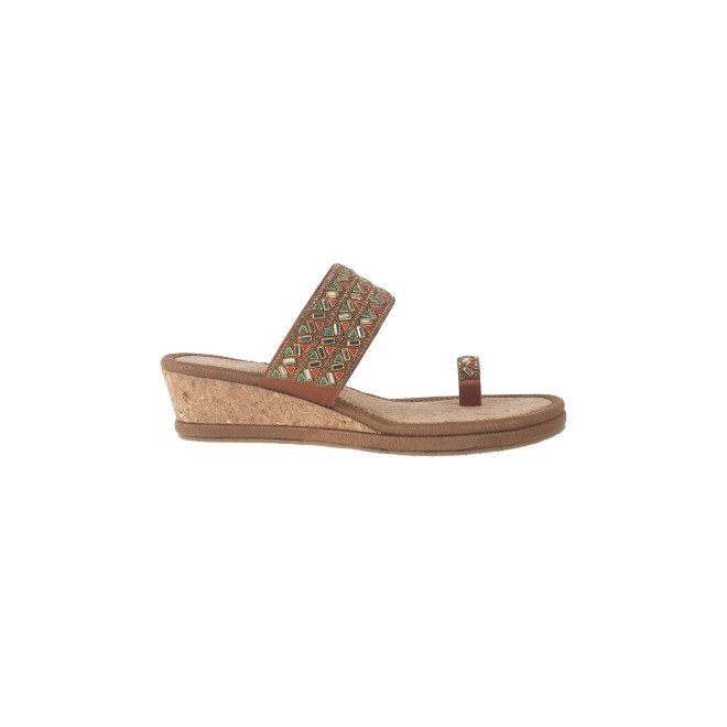 Cheemo Women Antic-gold Ethnic Slip Ons (SKU: 92-174-28-36)