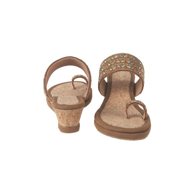 Cheemo Women Antic-gold Ethnic Slip Ons (SKU: 92-174-28-36)