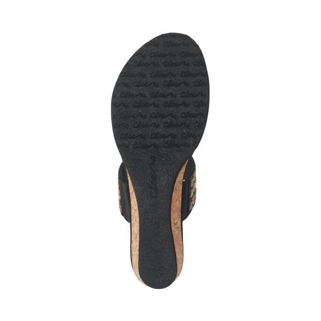 Cheemo Women Black Ethnic Slip Ons (SKU: 92-174-11-36)