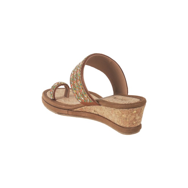 Cheemo Women Antic-gold Ethnic Slip Ons (SKU: 92-174-28-36)