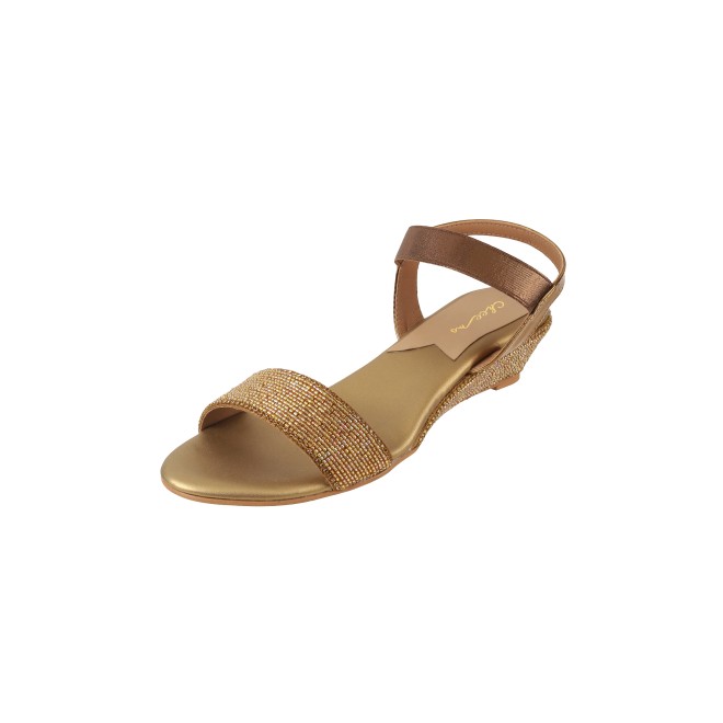 Cheemo Women Gold Casual Sandals (SKU: 92-177-15-36)