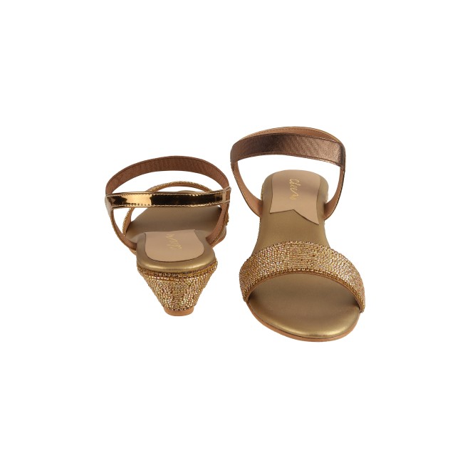 Cheemo Women Gold Casual Sandals (SKU: 92-177-15-36)
