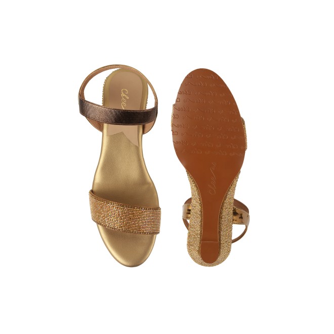 Cheemo Women Gold Casual Sandals (SKU: 92-177-15-36)