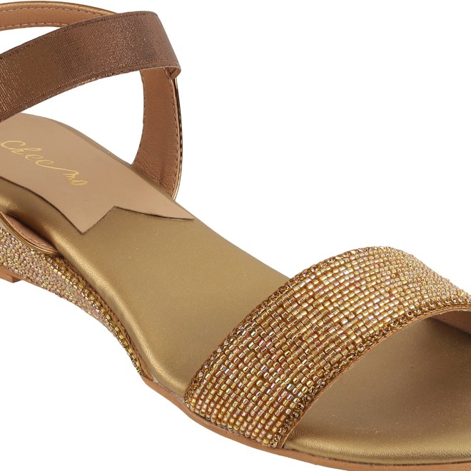 Cheemo Women Gold Casual Sandals (SKU: 92-177-15-36)