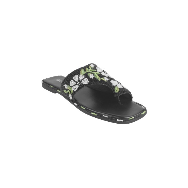 Cheemo Women Black Ethnic Slip Ons (SKU: 92-184-11-37)