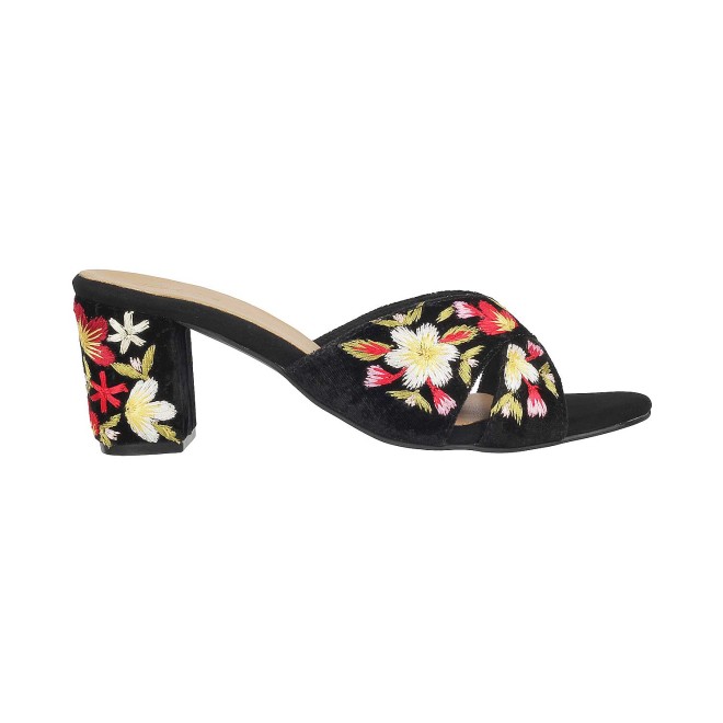 Cheemo Women Black Ethnic Slides (SKU: 92-19-11-37)
