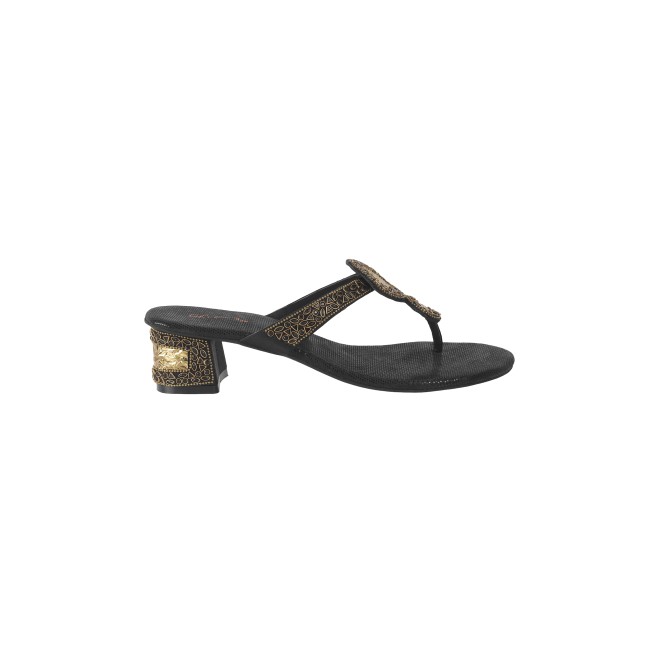 Cheemo Women Black Ethnic Slip Ons (SKU: 92-196-11-36)